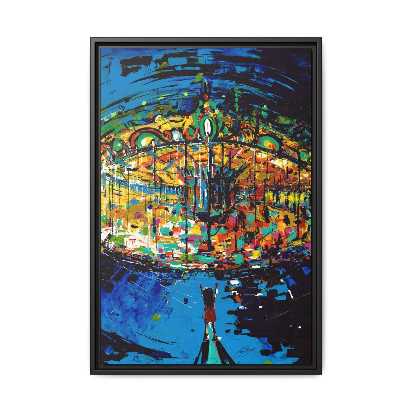 Carousel Matte Canvas, Framed (Multi-color)